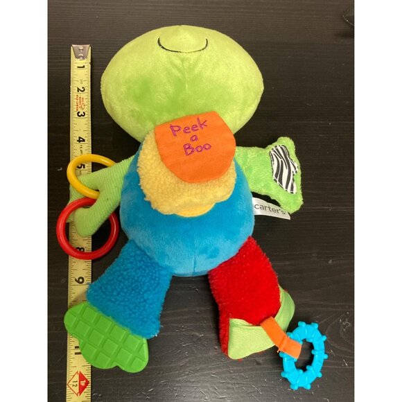 Carter's Sassy Plush Peek-A-Boo Frog Toy With Teether Rattle & Mirror For Infant - Picture 8 of 8